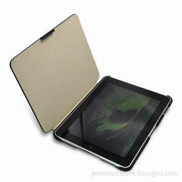 Protective Leather Case for Apple's iPad, Embossed Pattern, with Access to Main Ports and Controls